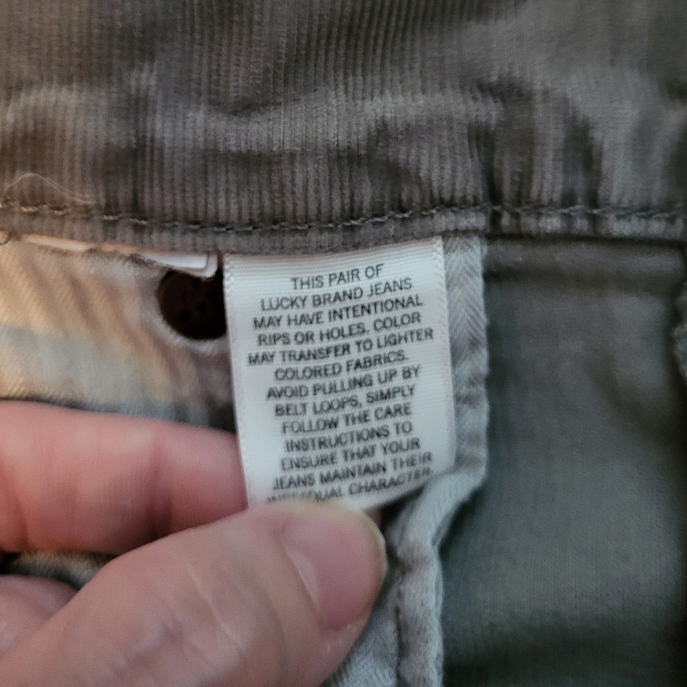 Lucky Brand corduroy brownish/grayish Brooke skinny jeans, Size 8/29, EUC - Picture 6 of 6